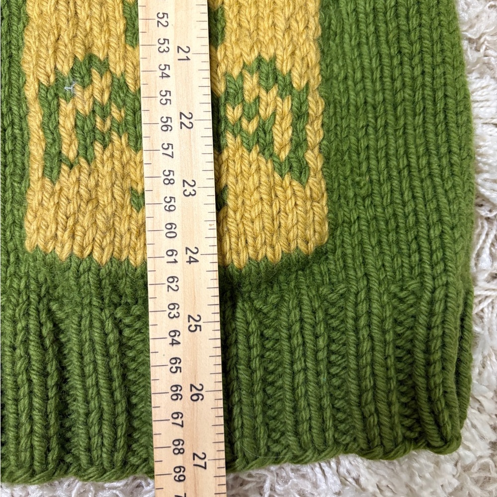 Vintage Cowichan Sweater Womens Size XL Green Totem Alaska Warm Heavy Cardigan - Picture 4 of 12